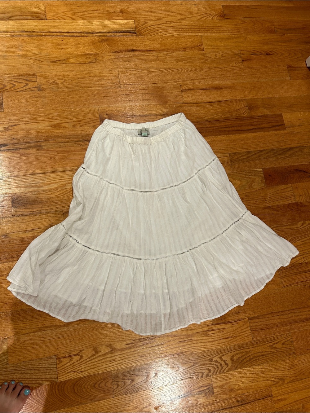 White Tiered Boho Skirt - Lightweight Summer Style anthropologie